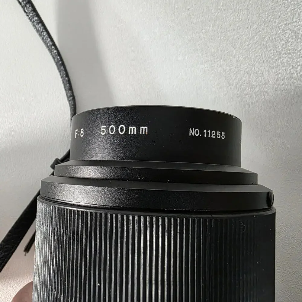Nikon Nikkormat FT Film Camera Silver with Half Case & Accura 500mm Lens